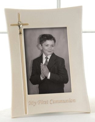 Frame-First Communion-Metal w/Cross (9.25")