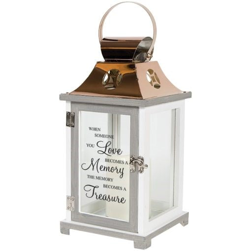 Lantern w/Flameless LED Candle & Timer-Light The Way Memorial/Memory (6.25" x13.5" x 6.25")