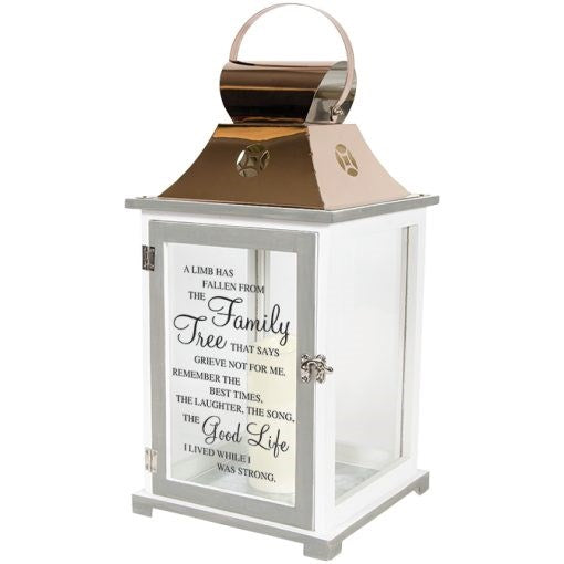Lantern w/Flameless LED Candle & Timer-Light The Way Memorial/Family Tree (9" x 18.5" x 9")