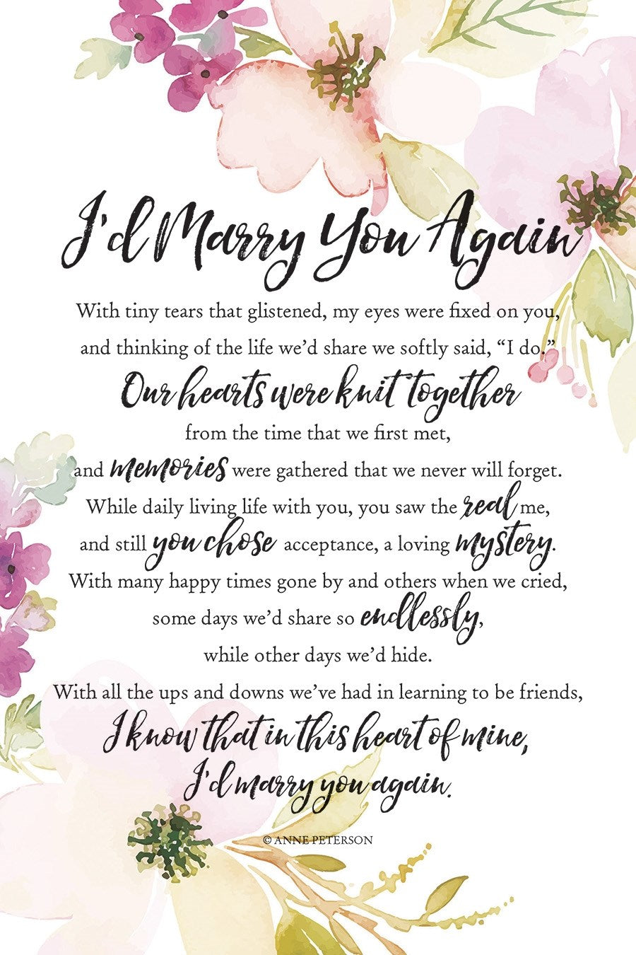 Plaque-Woodland Grace-I'd Marry You Again (6 x 9)