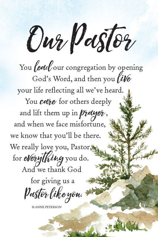 Plaque-Woodland Grace-Our Pastor (6 x 9)