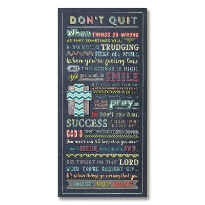 Plaque-Don't Quit (8"x 17")