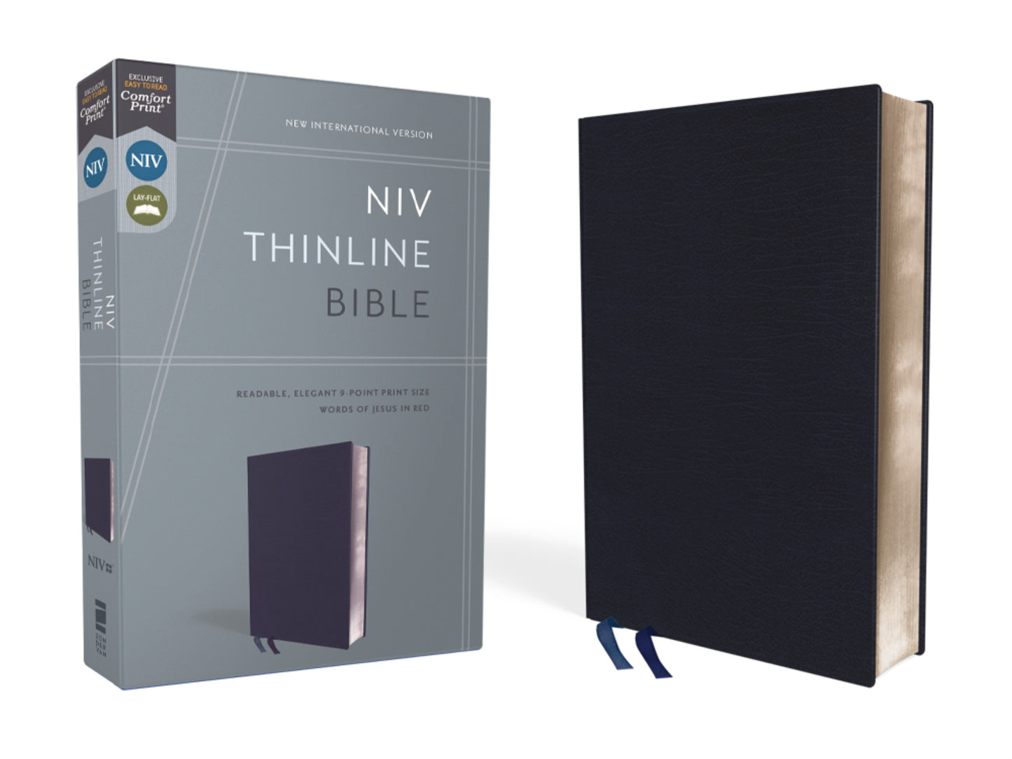 NIV Thinline Bible (Comfort Print)-Navy Bonded Leather