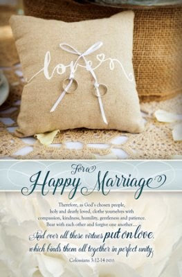 Bulletin-For A Happy Marriage (Colossians 3:12-14 NIV) (Pack Of 100)
