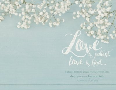 Bulletin-Love Is Patient Love Is Kind (1 Corinthians 13:4 7 NIV) (Pack Of 100)