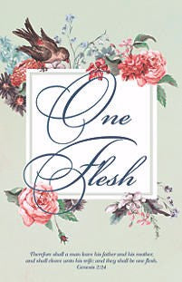 Bulletin-One Flesh (Genesis 2:24 KJV) Wedding (Pack Of 100)