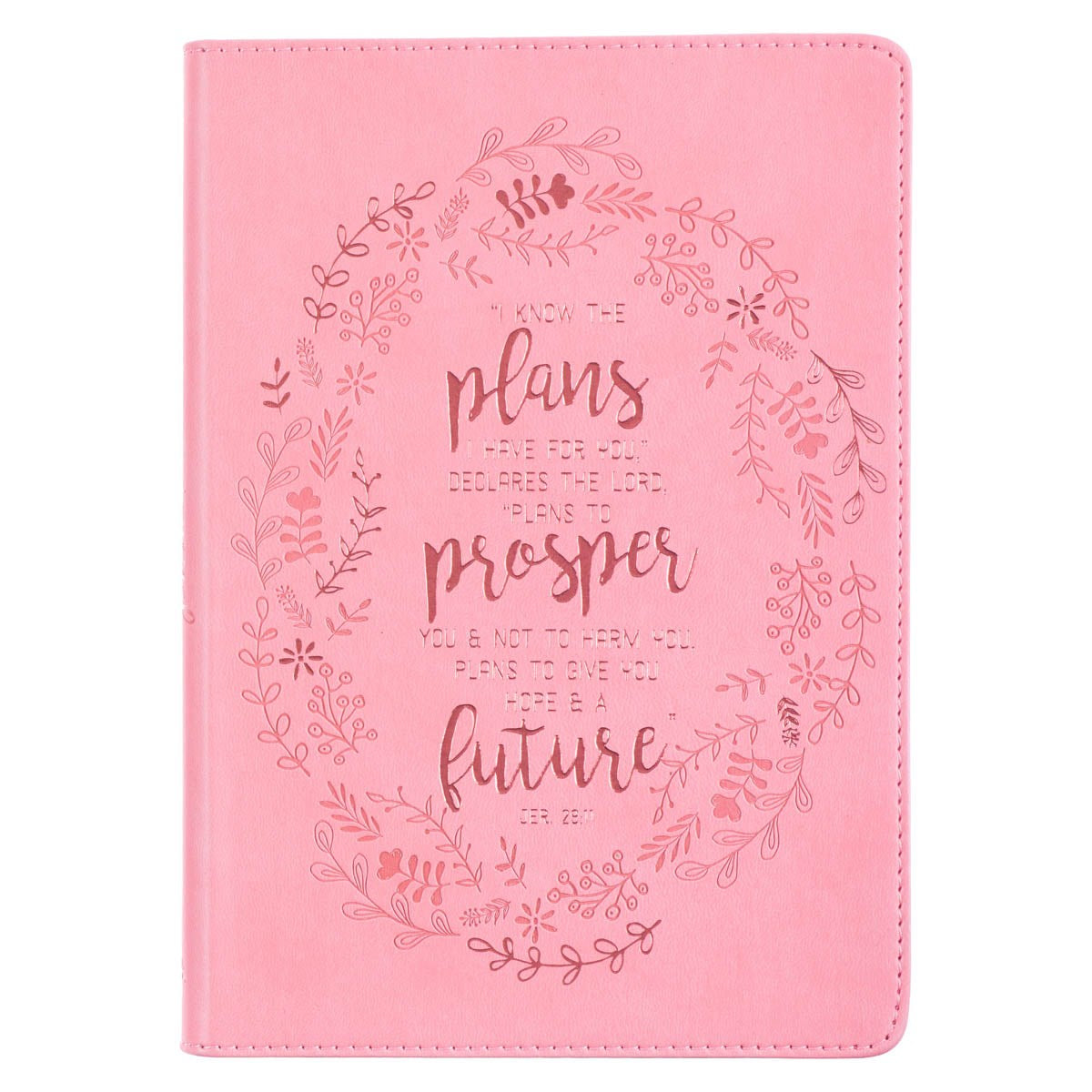 Journal-Slimline LuxLeather-I Know The Plans-Pink
