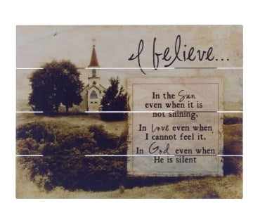 Rustic Pallet Art-I Believe (9 x 12)