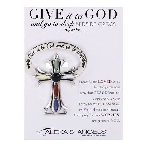 Bedside Cross-Give It To God And Go To Sleep Cross (2.5") (Carded)