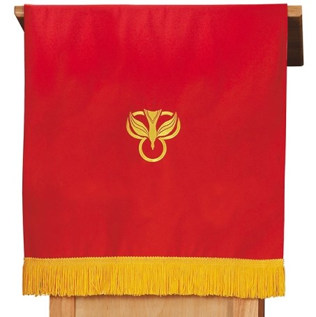 Parament-Reversible-Pulpit Scarf With Cross-Red & White