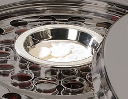 Communion Tray-Center Bread Plate-Silver