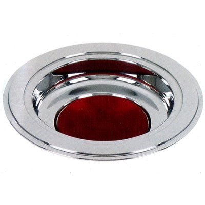 Offering Plate-Silver Tone-Burgundy Felt Pad