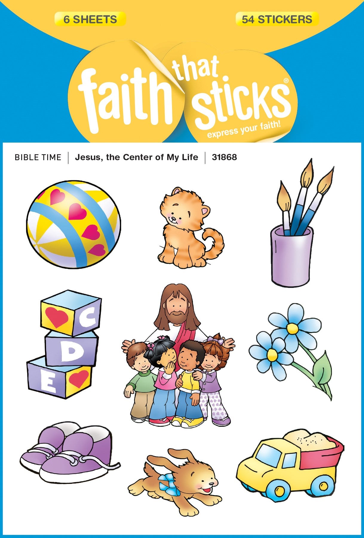Sticker-Jesus The Center Of My Life (6 Sheets) (Faith That Sticks)