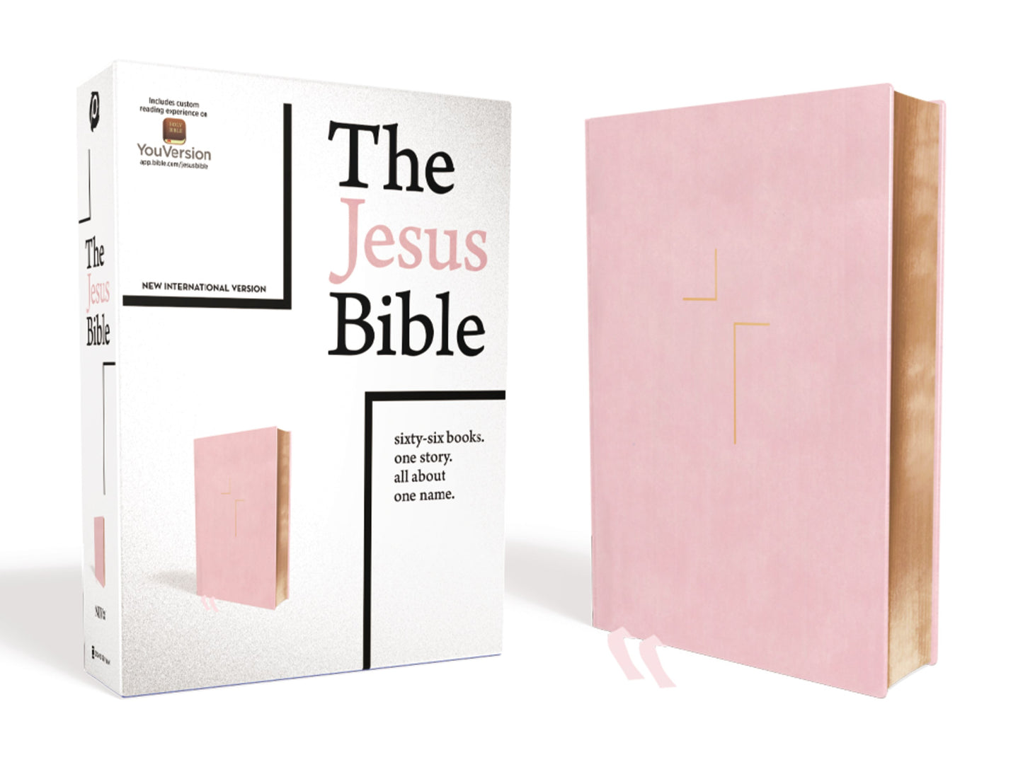 NIV The Jesus Bible (Comfort Print)-Pink Leathersoft Over Board