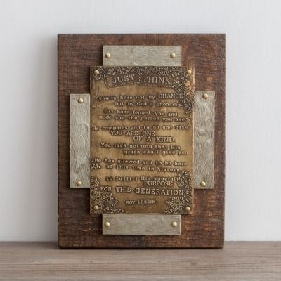 Plaque-Just Think (10 x 7.5)