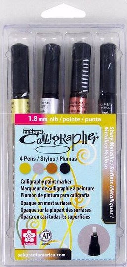 Pen-Touch Calligrapher (1.8 Mm) Fine (4 Pack Assorted)