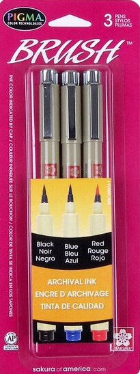 Pen-Pigma Brush Pens (Set Of 3 Colors)