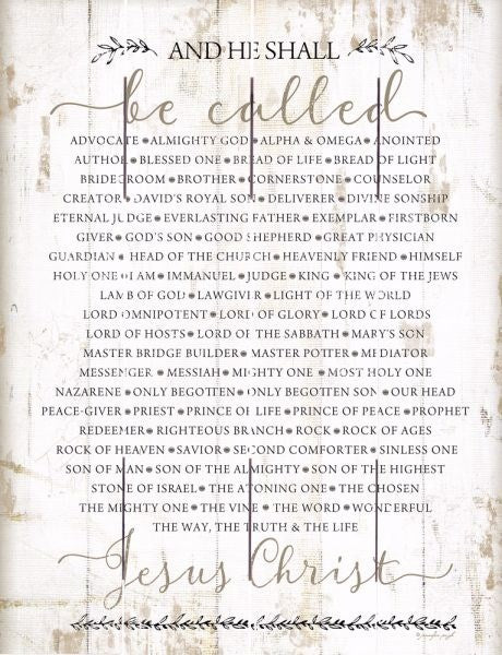 Rustic Pallet Art-The Names Of Christ (9 x 12)