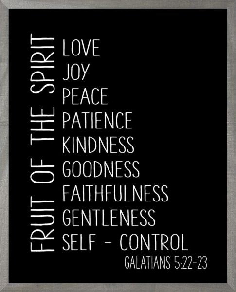 Framed Art-Fruit Of The Spirit (Black) (8 X 10) (Farmhouse Art)