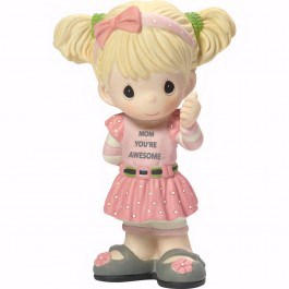 Figurine-Mom You're Awesome/Girl-Bisque Porcelain (5")