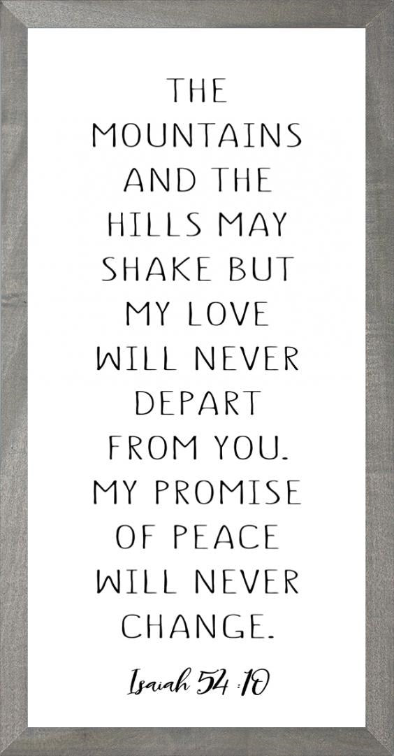 Framed Art-Promise Never Changes (White) (8 X 16) (Farmhouse Art)
