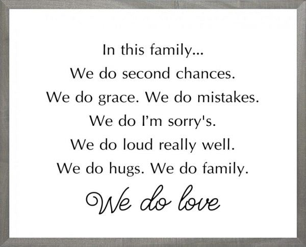 Framed Art-We Do Love (White) (8 X 10) (Farmhouse Art)