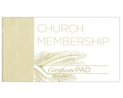 Certificate-New Church Member Pad (Pack Of 25)