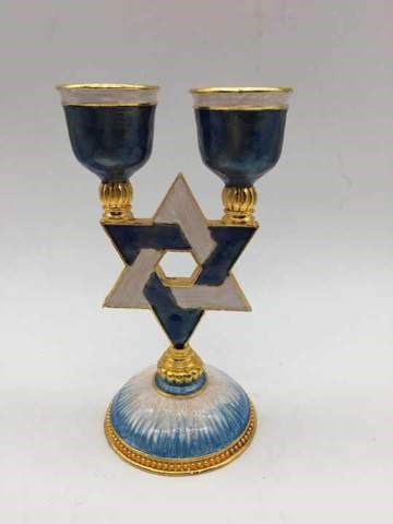 Candle Holder-Star Of David Shabbat 6" (#43143)