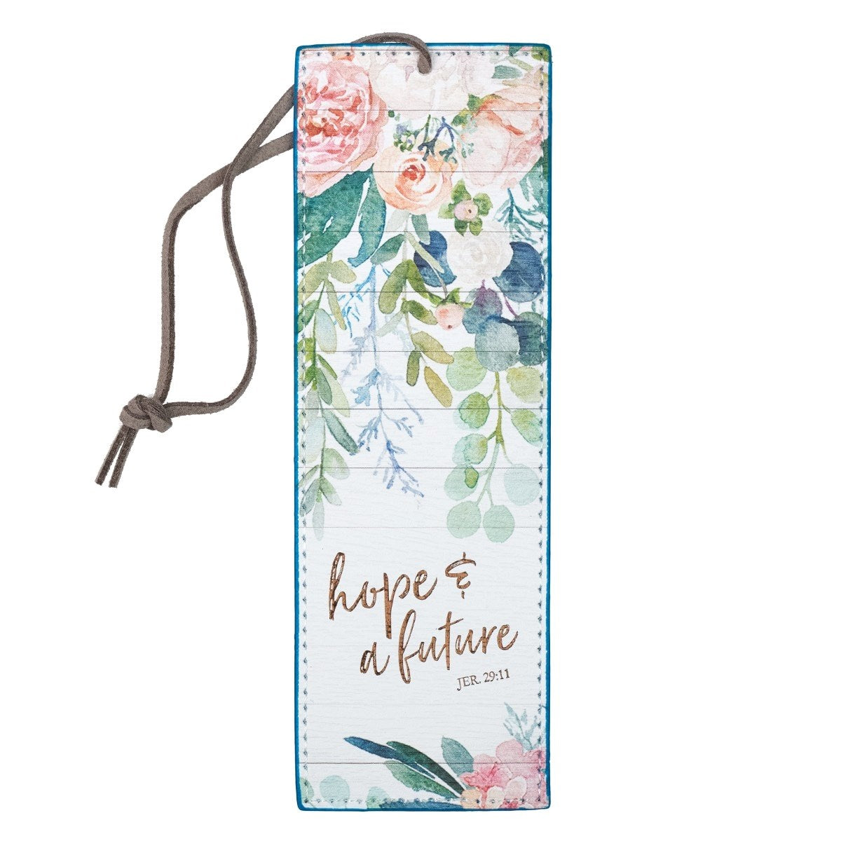 Bookmark-Pagemarker-Hope & A Future-Luxleather-Floral
