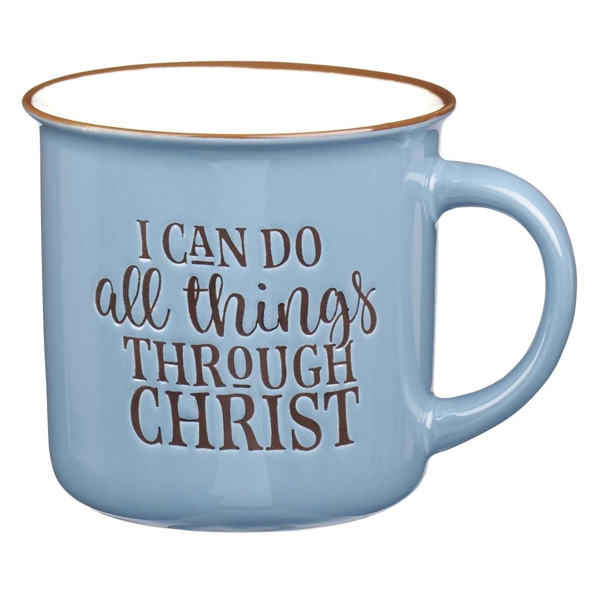 Mug-I Can Do All Things w/Gift Box-Blue Camp Style (MUG567)