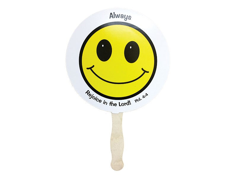 Hand Fan-Always Rejoice In The Lord/Smile Face (Pack of 50)