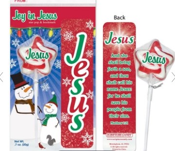 Candy-Display-Jesus Star Pop w/Bookmark (Set Of 12)