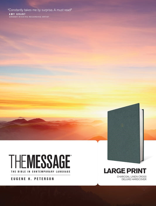 The Message/Large Print Bible-Charcoal Hardcover