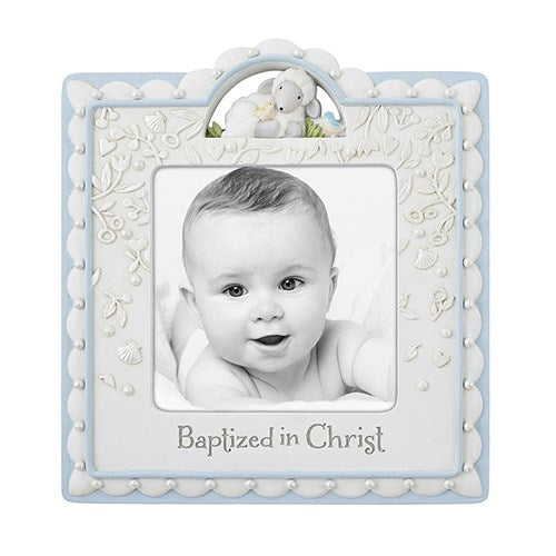 Photo Frame-Baptized In Christ-Blue (Holds 4 x 4 Photo)