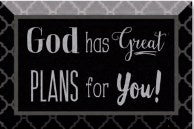 Plaque-Artisan Glass-God Has Great Plans (Easel Backed) (6 x 4)