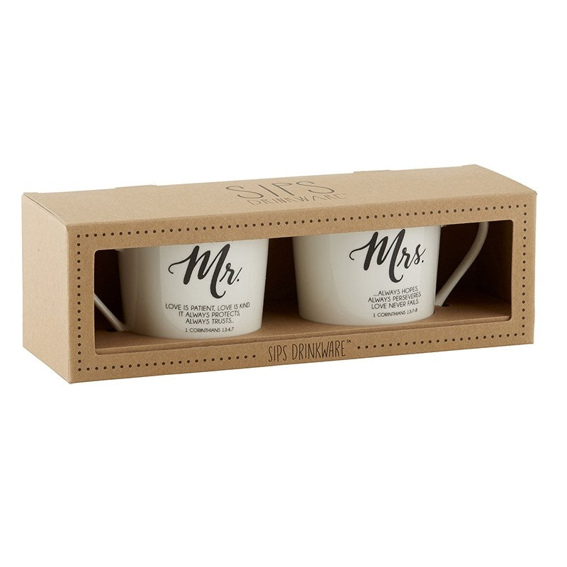 Cafe Mug Set-Mr. & Mrs. (Set Of 2)