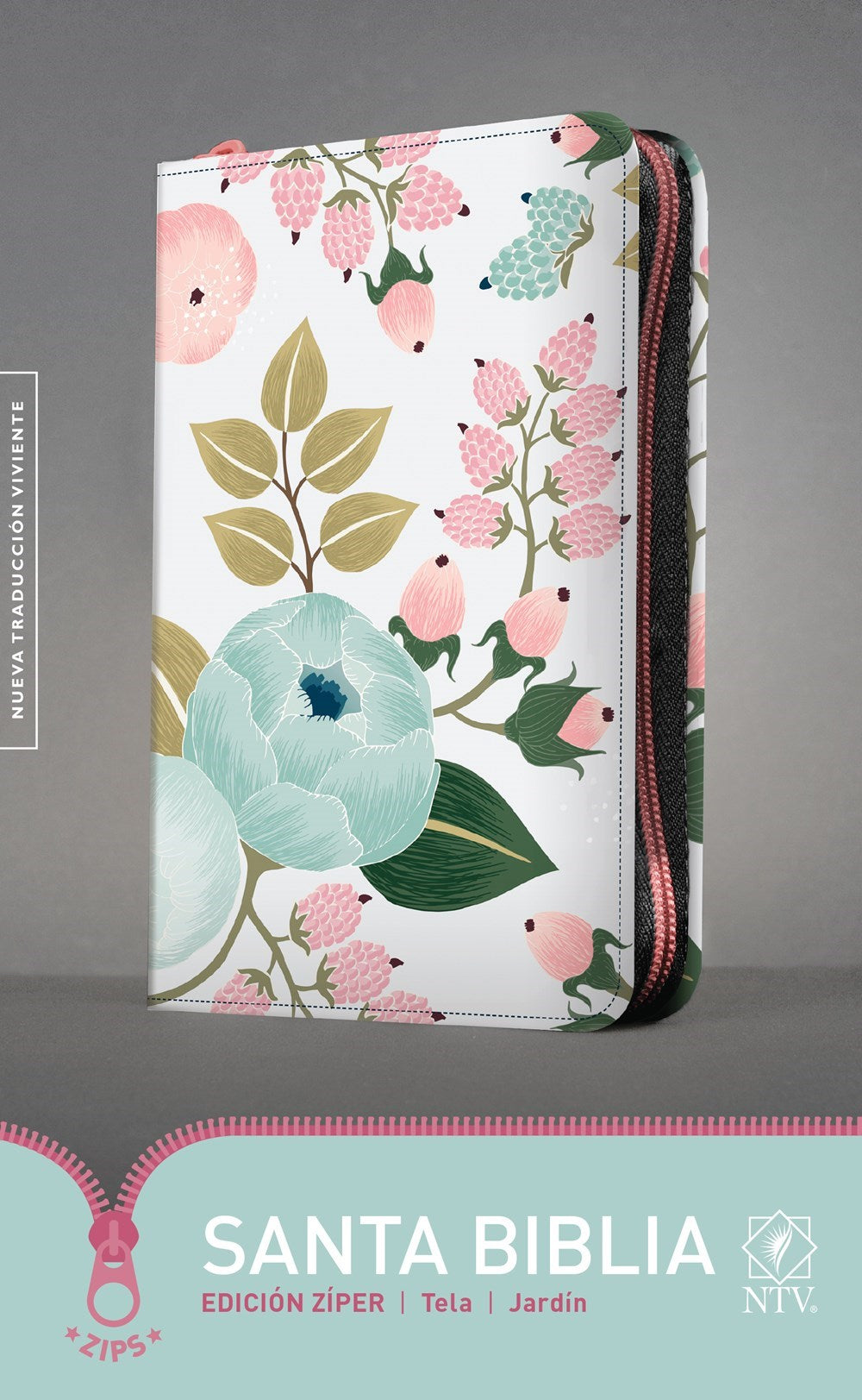 NTV Holy Bible Zipper Edition (Santa Biblia Edicion Ziper)-Floral LeatherLike