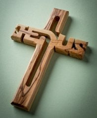 Cross-Olive Wood-Wall-Small Jesus (6")
