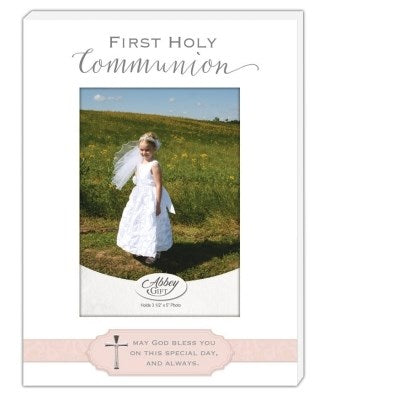 Frame-First Holy Communion-Pink Accented (Holds 4 x 6 Photo)