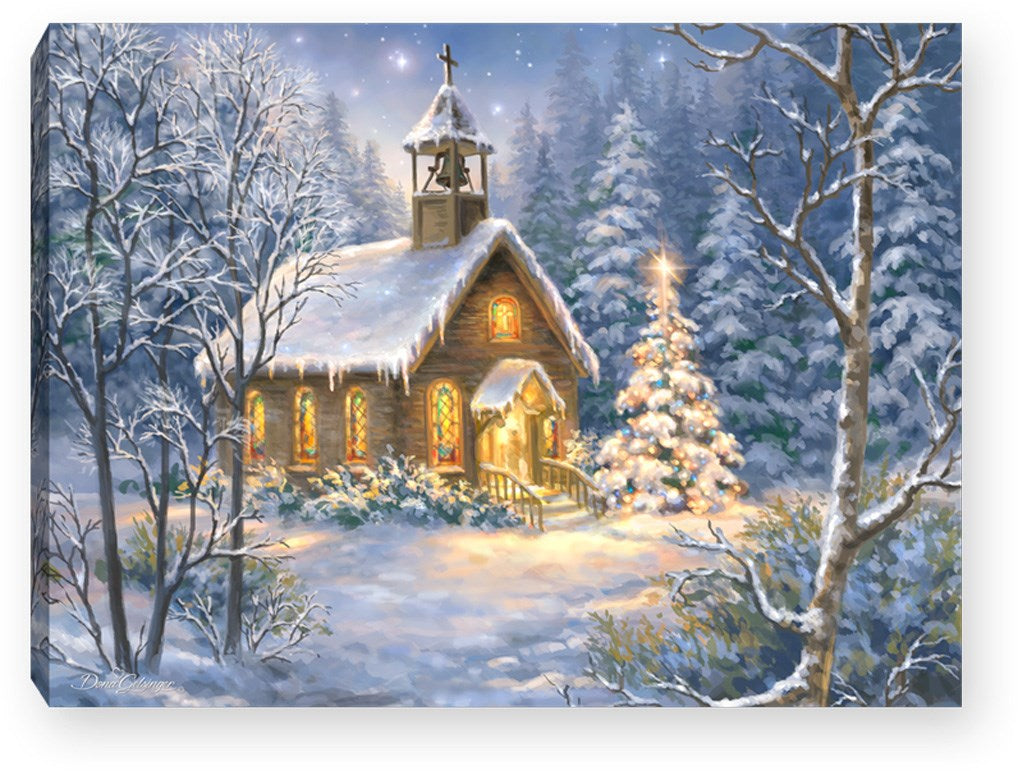 Mini Canvas-The Chapel-LED Tabletop w/Timer (8" x 6")