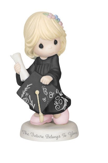 Figurine-The Future Belongs To You/Girl-Bisque Porcelain (5-3/4")