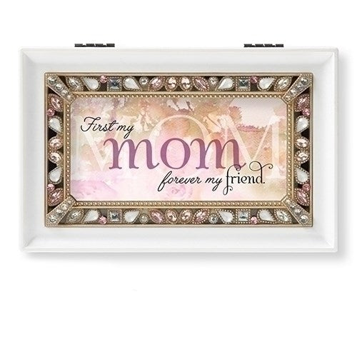 Music Box-First My Mom-White/Fur Elise (6.25" X 4" X 2.75")
