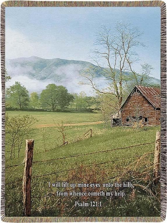 Throw-I Lift My Eyes...-Tapestry (50" x 60")