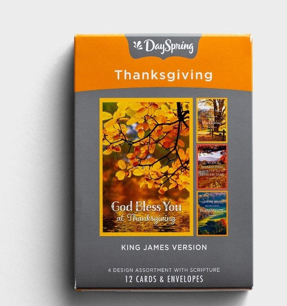 Boxed Card-Thanksgiving-Give Thanks Assortment (Box Of 12)-J1338