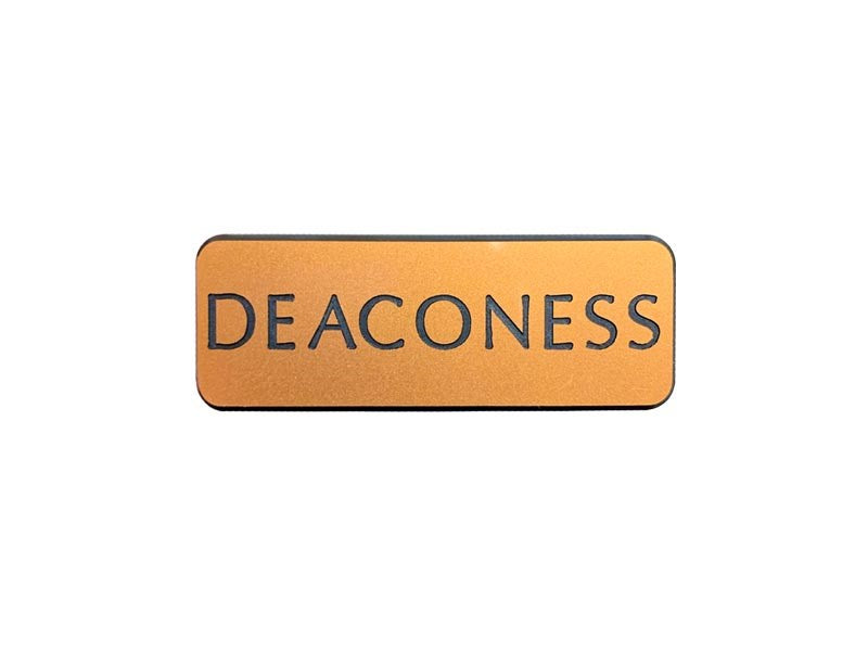 Badge-Contemporary-Deaconess-Gold/Black-Magnetic Back