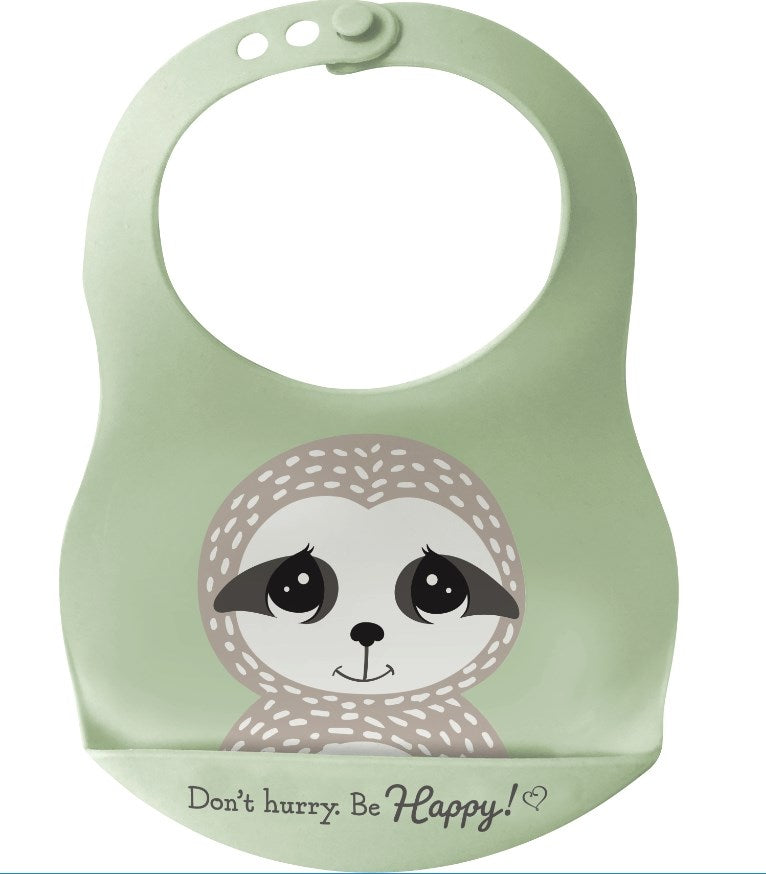 Bib-Precious Earth Sloth-Don't Hurry Be Happy! (10" x 7")