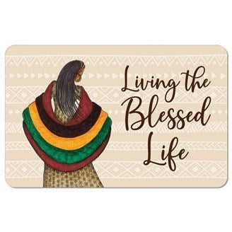 Floor Mat-Memory Foam-Living The Blessed Life (17" x 29")