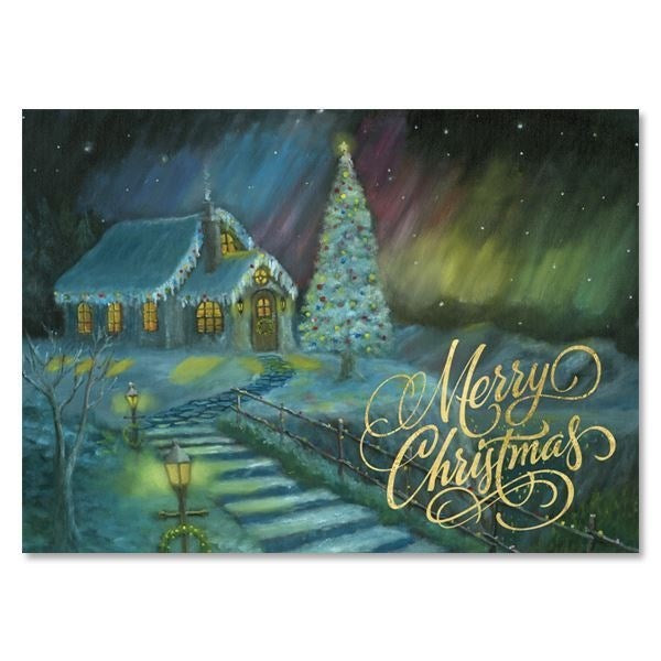 Card-Boxed-Christmas Cottage (Box Of 15)