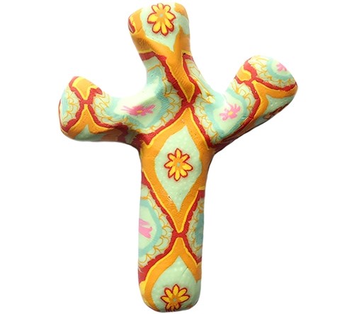 Cross-Handheld-Comforting Clay-Boho (5.5" H)