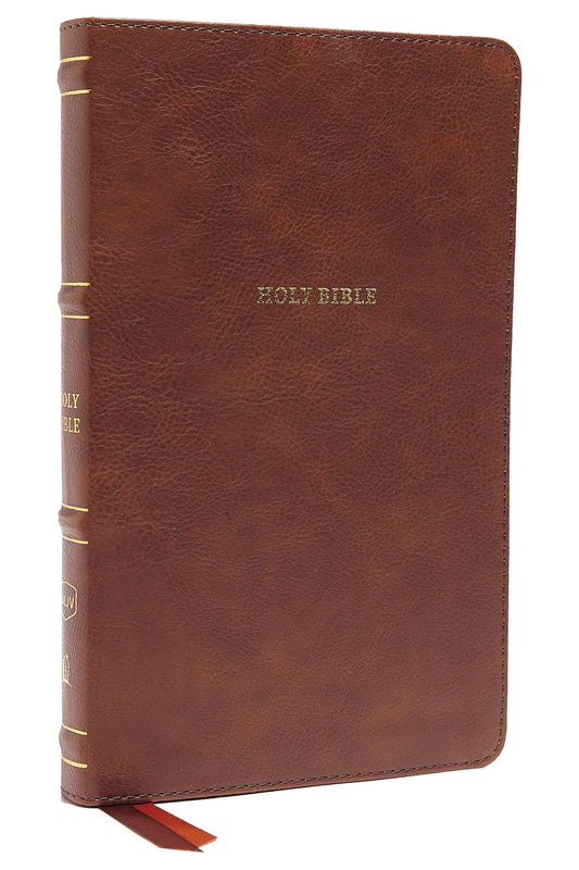 NKJV Thinline Bible (Comfort Print)-Brown LeatherSoft